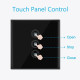 Interrupteur tactile Noir connecté et intelligent pour rideaux et volet roulant électrique wifi et RF433 Moes WS-EUR-CW Interrupteur tactile Noir connecté et intelligent pour rideaux et volet roulant électrique wifi et RF433 Moes WS-EUR-CW