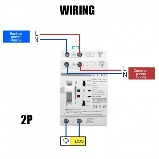 Inverseur de source ATS 2P automatique Mono Phase VSQ2P/63G