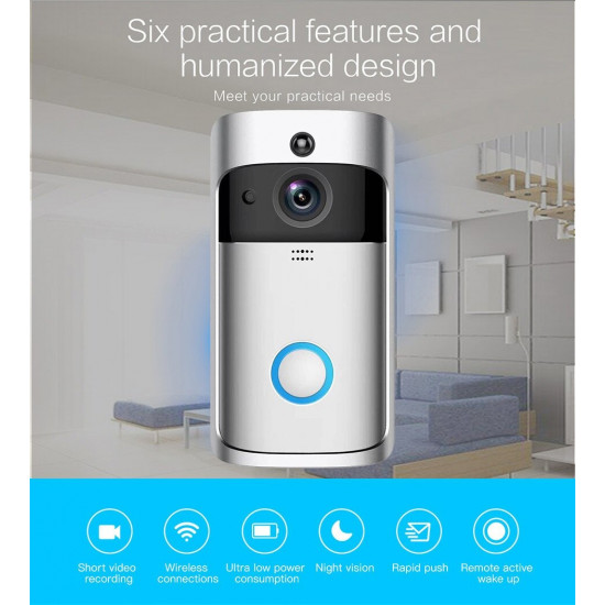 Smart doorbell wifi door bell camera Visual Intercom with Chime Night vision IP Wireless Home Alarm Security Camera V5 Smart doorbell wifi door bell camera Visual Intercom with Chime Night vision IP Wireless Home Alarm Security Camera V5