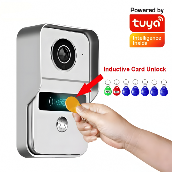 Sonnette videophone Tuya avec moniteur10" intelligent et contrôle d'accès aux portes AHD10-2C white
