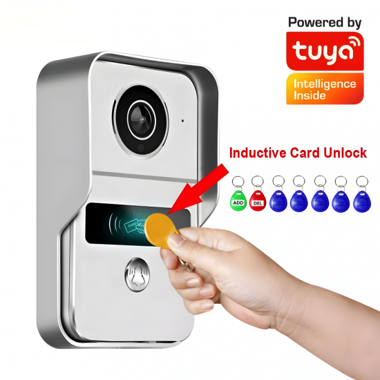 Tuya Video Doorbell with 7" Smart Monitor and Door Access Control with NVR Option GY-AHD7-2C White Tuya Video Doorbell with 7" Smart Monitor and Door Access Control with NVR Option GY-AHD7-2C White