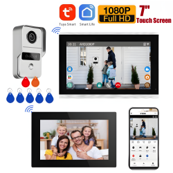 Sonnette videophone Tuya avec moniteur 7" intelligent et contrôle d'accès aux portes AHD7-2C white