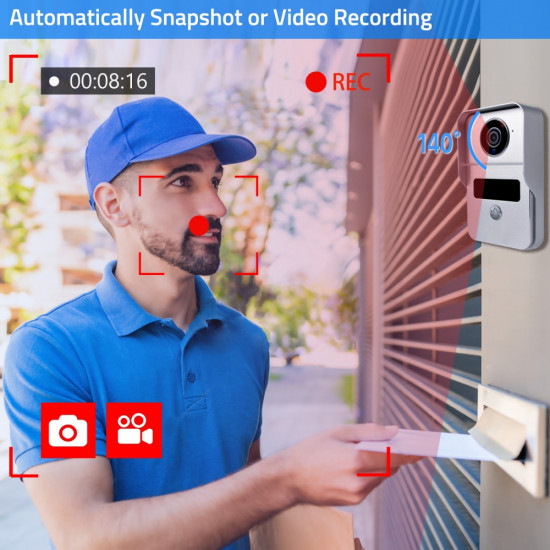 Tuya Video Doorbell with 7" Smart Monitor and Door Access Control with NVR Option GY-AHD7-2C White Tuya Video Doorbell with 7" Smart Monitor and Door Access Control with NVR Option GY-AHD7-2C White
