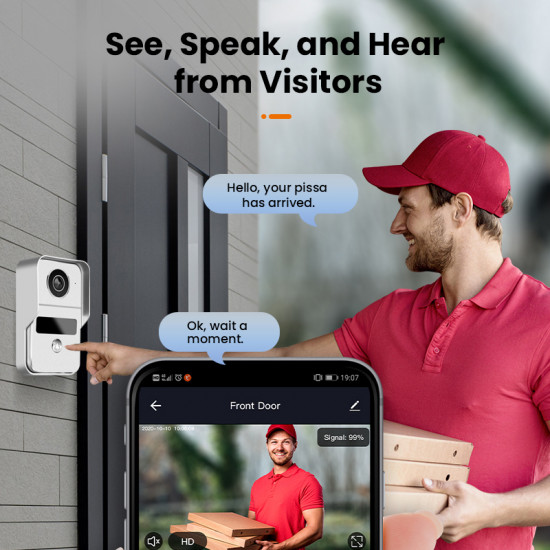 Tuya Video Doorbell with 7" Smart Monitor and Door Access Control with NVR Option GY-AHD7-2C White Tuya Video Doorbell with 7" Smart Monitor and Door Access Control with NVR Option GY-AHD7-2C White