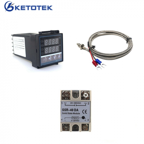 Dual Digital PID Temperature Controller Thermostat Kit REX-C100 with SSR-40DA heat sink quality K probe Thermocouple Dual Digital PID Temperature Controller Thermostat Kit REX-C100 with SSR-40DA heat sink quality K probe Thermocouple