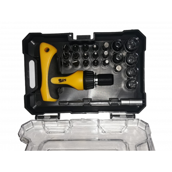 24PCS RATCHET BITS & SOCKETS BOX 24PCS RATCHET BITS & SOCKETS BOX
