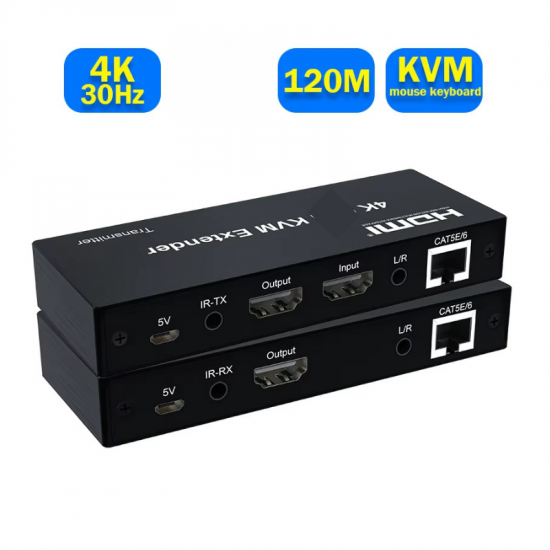 Amplificateur de Signal KVM 4k 120M HDMI Extender sur RJ45 câble Ethernet Audio vidéo Amplificateur de Signal KVM 4k 120M HDMI Extender sur RJ45 câble Ethernet Audio vidéo