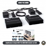 Amplificateur de Signal KVM  IP 4k 300M HDMI Extender sur RJ45 câble Ethernet 