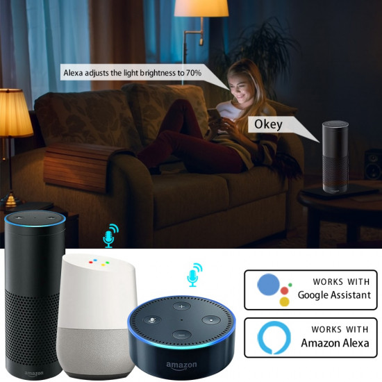 Pack of 4 connected lamps 9W RGBW tuya compatible with Alexa and google home Pack of 4 connected lamps 9W RGBW tuya compatible with Alexa and google home