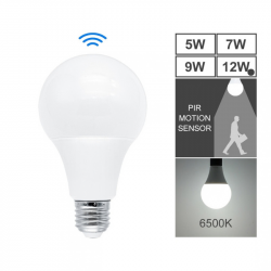Lampe Torche LED E27 12W avec Détecteur de Mouvement