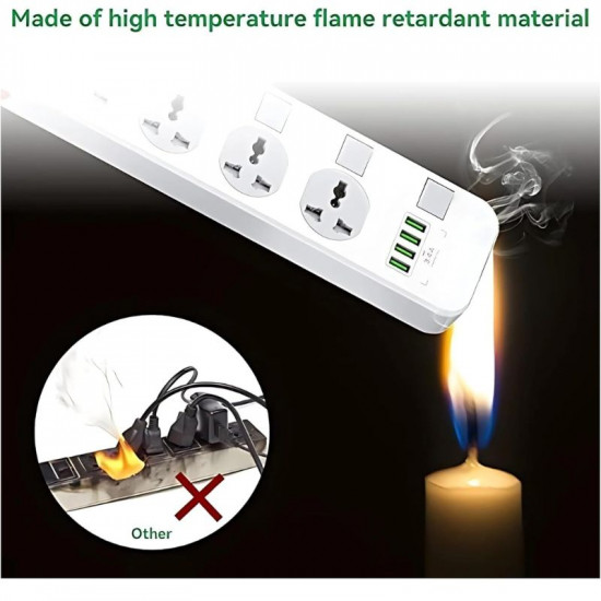 Multiprise rallonge LDNIO  4 ports USB, 4 prises espacées  fiche britannique avec bouton pour chaque prise