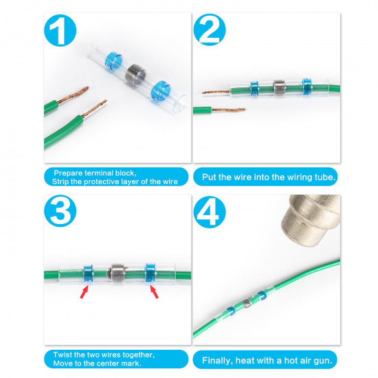 100PCS Boxed Heat Shrink Connect Terminals Wire Insulated Butt Connectors Waterproof Solder Sleeve Tube Crimp Terminals With 100PCS Boxed Heat Shrink Connect Terminals Wire Insulated Butt Connectors Waterproof Solder Sleeve Tube Crimp Terminals With