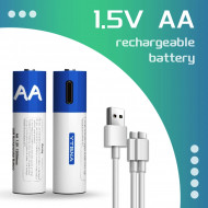 Pack de 2 piles rechargeable AA Type C Metama R6 2000 mWh Pack de 2 piles rechargeable AA Type C Metama R6 2000 mWh
