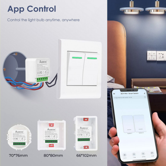 16A Mini Wifi Intelligent  Commutateur Prend En Charge la Commande à 2 Voies, Maison Intelligente Module Universel Fonctionne Avec Alexa Google Home Smart Life Application