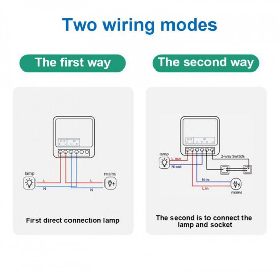 16A Mini Wifi Smart Switch Supports 2 Way Control, Smart Home Universal Module Works With Alexa Google Home Smart Life APP 16A Mini Wifi Smart Switch Supports 2 Way Control, Smart Home Universal Module Works With Alexa Google Home Smart Life APP