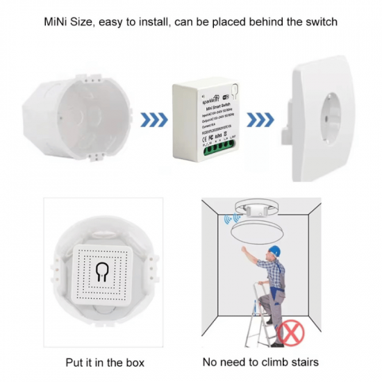 Smart switch récepteur matter Module 1ch 16A 3000wcompatible apple homekit
