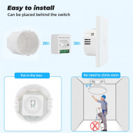 16A Mini Wifi Intelligent Commutateur Prend En Charge la Commande à 2 Voies, Maison Intelligente Module Universel Fonctionne Avec Alexa Google Home Smart Life Application