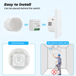 16A Mini Wifi Intelligent Commutateur Prend En Charge la Commande à 2 Voies, Maison Intelligente Module Universel Fonctionne Avec Alexa Google Home Smart Life Application