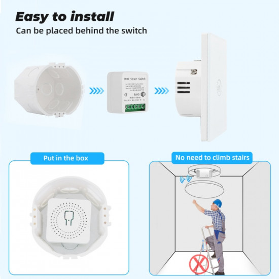 16A Mini Wifi Intelligent  Commutateur Prend En Charge la Commande à 2 Voies, Maison Intelligente Module Universel Fonctionne Avec Alexa Google Home Smart Life Application