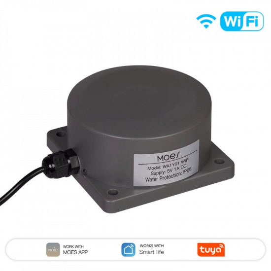 Détecteur de niveau d'eau MOES Tuya WiFi, moniteur de réservoir intelligent à ultrasons MOES WSS-LM01