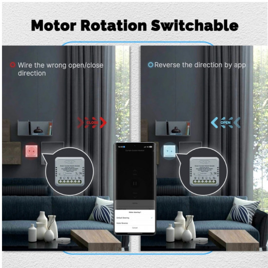 Module récepteur Zigbee pour volet roulant MOES ZM-108-M – Compatible Tuya et assistants vocaux