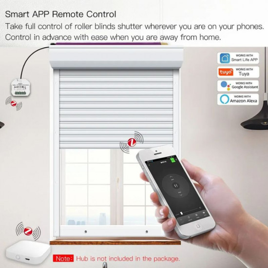 Récepteur Tuya Zigbee pour volet et store électrique avec connection RF pour télécommande Moes MS-108ZR