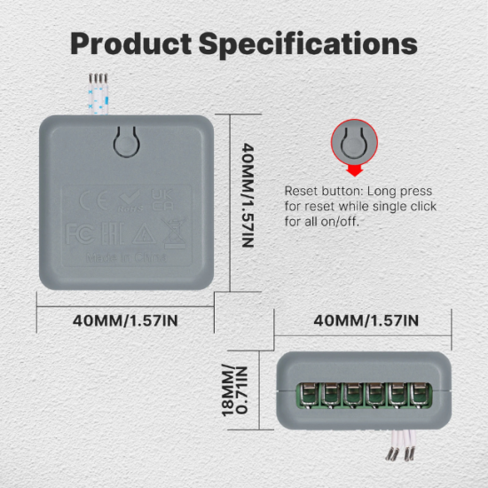 Module recepteur  Interrupteur Intelligent Zigbee – 2 Canaux 10A – Tuya MOES ZM4LT2