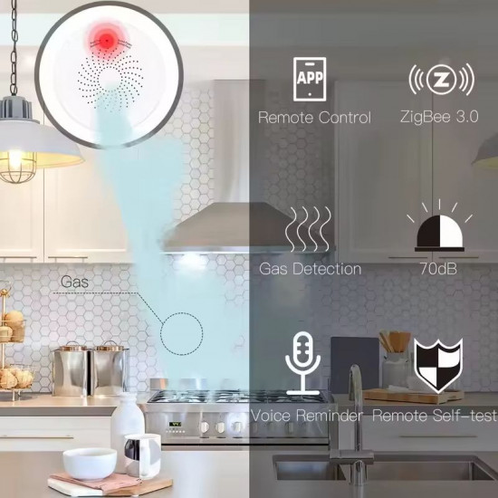 Détecteur intelligent de fuite de gaz Tuya ZigBee Moes ZSS-QY-GL avec sirène intégré 