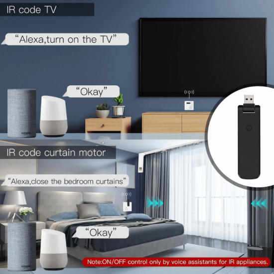 Télécommande universelle forme USB smart IR FR wifi tuya Moes WR-FL-IRF-U-MS