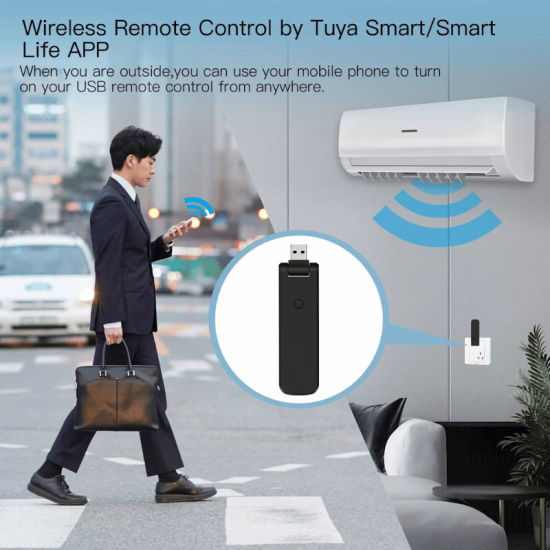 Télécommande universelle forme USB smart IR FR wifi tuya Moes WR-FL-IRF-U-MS
