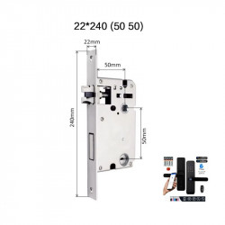 Mortaise 22 × 240 mm (50/50) avec Auto-Lock – Spéciale Serrures Intelligentes