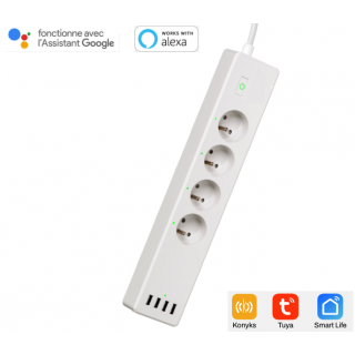 Homekit-Multiprise WiFi avec 4 ports USB et 3 prises, protection contre les  surtensions intelligentes, prise multi-prises avec Alexa Google Home, prise  UE, États-Unis, Royaume-Uni