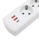 Rallonge pour 4 prises + 2 USB, Type-c, 2 m, Q603, Blanc Rallonge pour 4 prises + 2 USB, Type-c, 2 m, Q603, Blanc