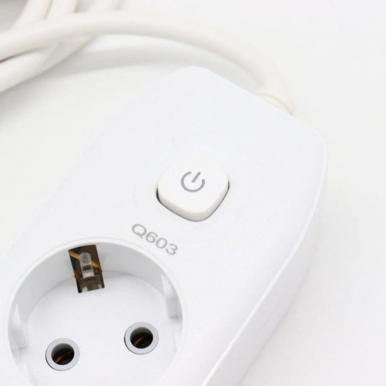 Rallonge pour 4 prises + 2 USB, Type-c, 2 m, Q603, Blanc Rallonge pour 4 prises + 2 USB, Type-c, 2 m, Q603, Blanc