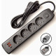 Rallonge pour 4 prises + 2 USB, Type-c, 2 m, Q603, Noir Rallonge pour 4 prises + 2 USB, Type-c, 2 m, Q603, Noir