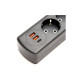 Rallonge pour 4 prises + 2 USB, Type-c, 2 m, Q603, Noir Rallonge pour 4 prises + 2 USB, Type-c, 2 m, Q603, Noir