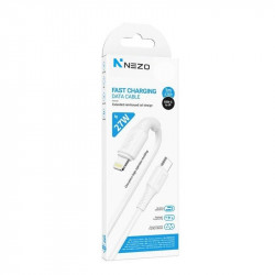 Câble USB-C vers Lightning Nezo N-C100 PD PD27W - Résistant à la flexion (Blanc)