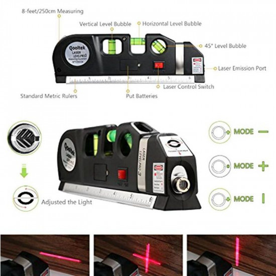 Niveau Laser Horizon mesure verticale 8FT aligneur Standard et règles métriques Niveau Laser Horizon mesure verticale 8FT aligneur Standard et règles métriques