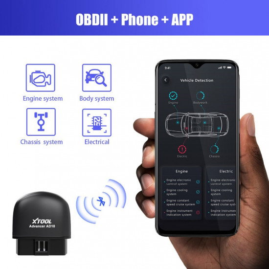 XTOOL AD10 OBD2 Diagnostic Scanner 4.2 Bluetooth ELM327 Mini Engine Code Reader System Scanner Automotivo Tools for Car Vehicle XTOOL AD10 OBD2 Diagnostic Scanner 4.2 Bluetooth ELM327 Mini Engine Code Reader System Scanner Automotivo Tools for Car Vehicle