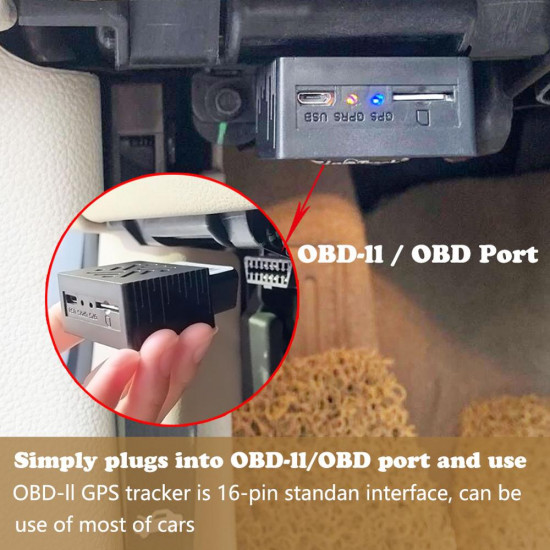 Mini localisateur GPS OBD 16 broches avec plateforme de suivi gratuit