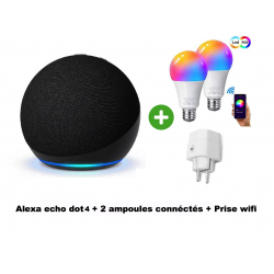 Home automation pack 4: Alexa echo dot 4, 2 connected lamps and wifi socket