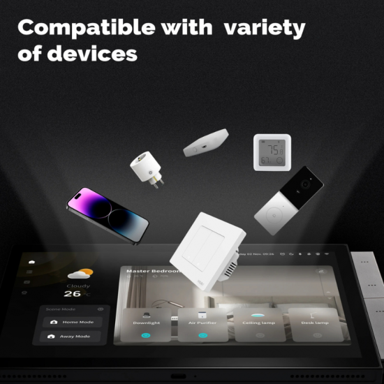 Panneau de commande pour maison intelligente Tuya, écran tactile 10 pouces, Bluetooth, passerelle Zigbee Moes Panneau de commande pour maison intelligente Tuya, écran tactile 10 pouces, Bluetooth, passerelle Zigbee Moes