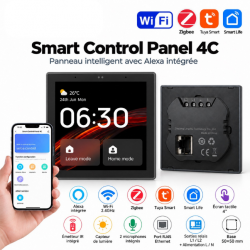 Smart Control Panel 4C – Écran tactile 4" Tuya Smart Life avec Alexa, passerelle Zigbee 3.0, Bluetooth Mesh et télécommande IR
