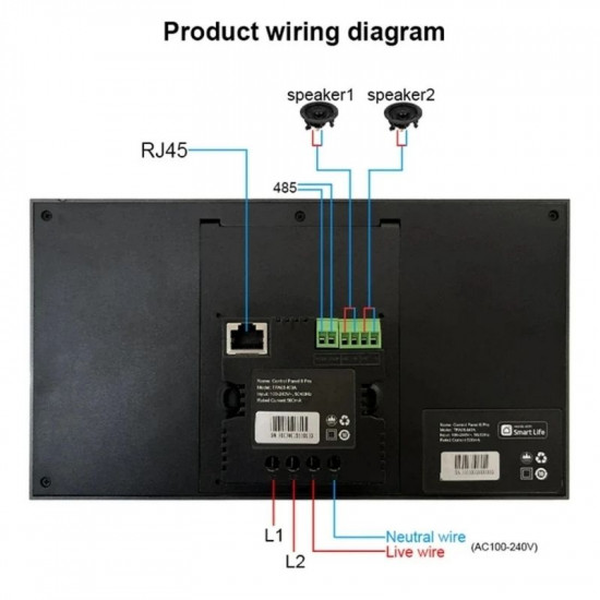 Panneau de commande pour maison intelligente, écran tactile de 8 pouces, Bluetooth, passerelle Zigbee et IR intégré