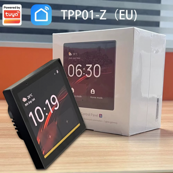 Panneau de commande central tactile 4" Wifi, passerelle ZigBee intégrée pour des scènes intelligentes avec Alexa intégrée TPP01-Z(EU) ( contrôle vocale ) Panneau de commande central tactile 4" Wifi, passerelle ZigBee intégrée pour des scènes intelligentes avec Alexa intégrée TPP01-Z(EU) ( contrôle vocale )