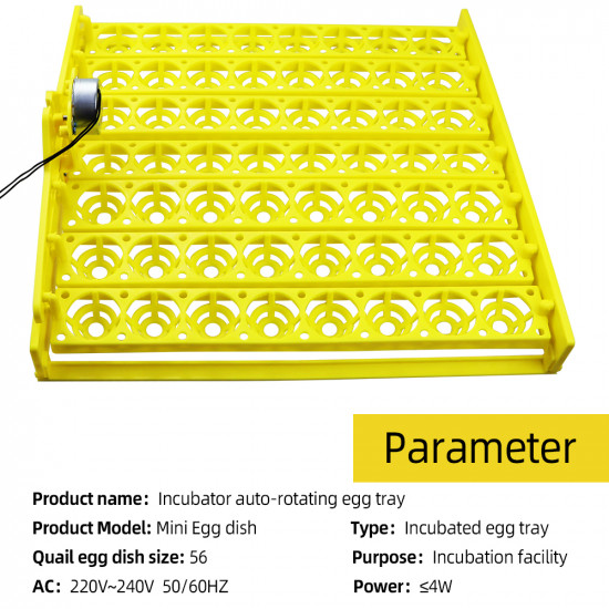 Plateau incubateur automatique de 56 Oeufs avec moteur de tour d'escalier  42cmx42.2cm