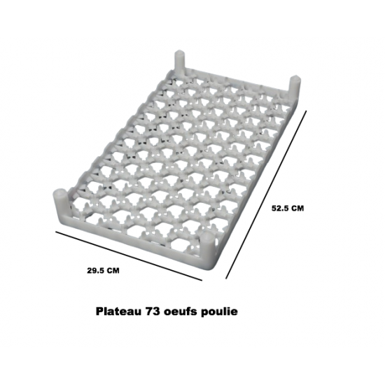 Plateau à oeufs d'incubation pour 73 œufs de poule 