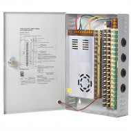 Boitier d'alimentation sortie 12V 20A 240W pour CCTV 18 chaines avec emplacement batterie Boitier d'alimentation sortie 12V 20A 240W pour CCTV 18 chaines avec emplacement batterie