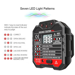 Socket Tester GFCI HT106D Wall Plug Pro Intelligent Circuit Breaker Finders With RCD Test Mini Voltmeter Polarity Phase Check