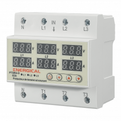 ADJUSTABLE VOLTAGE AND CURRENT PROTECTOR THREE-PHASE PTDR 4D 63A (DOMESTIC)